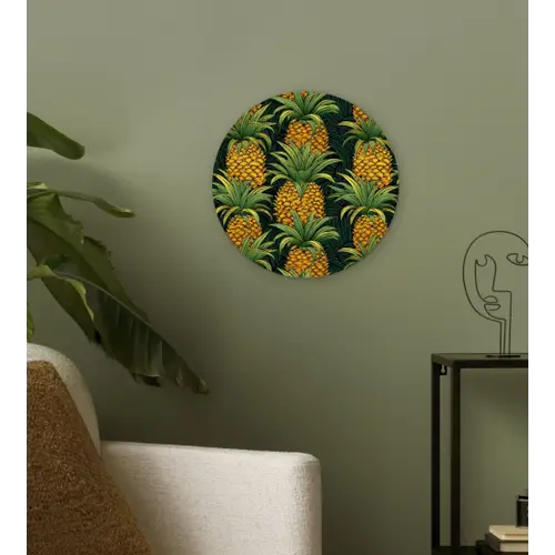 Illustratie - Patroon - Ananas Wandcirkel plexiglas klein 852 -sfeer3