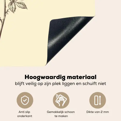 Illustratie - Zwart - Roos Inductie beschemer met haakjes klein -ky-onderkant-nl