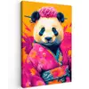 Kimono - Roze - Panda - Bloemenkroon Tuinposter op houten frame 2 cm dik klein -3d