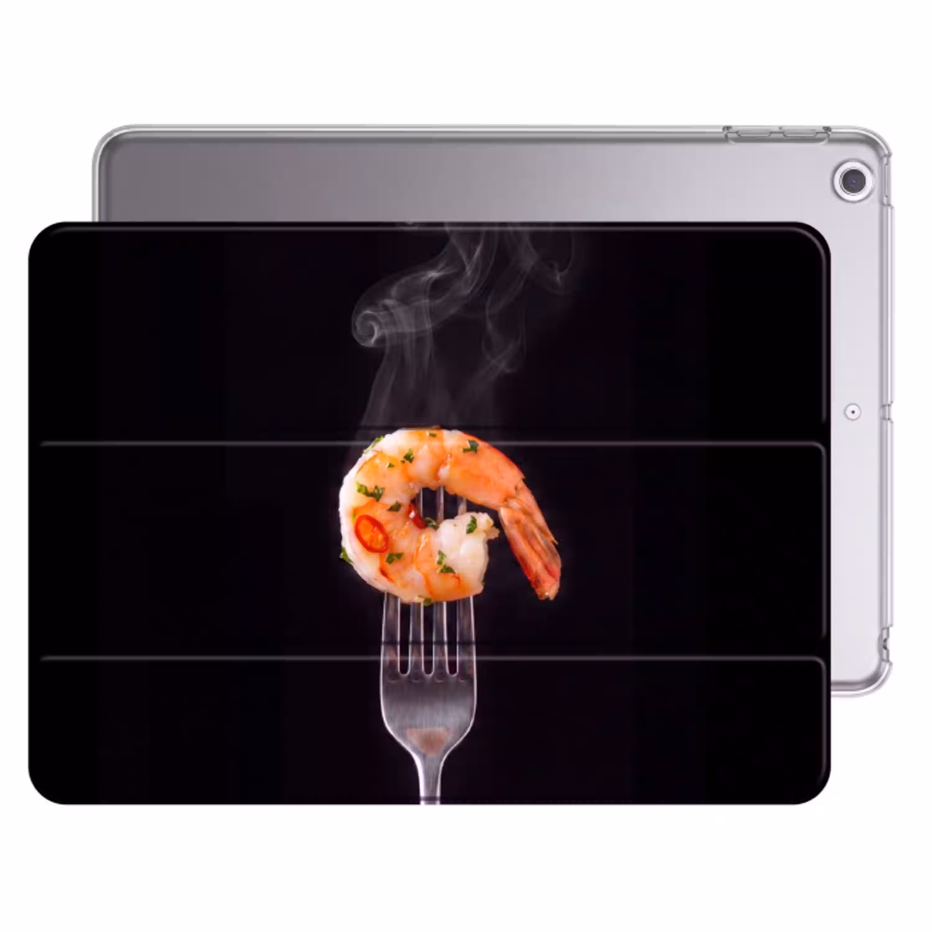 Eten - Garnaal - Vork Apple iPad 2017 middel -threedimensional_3d_global