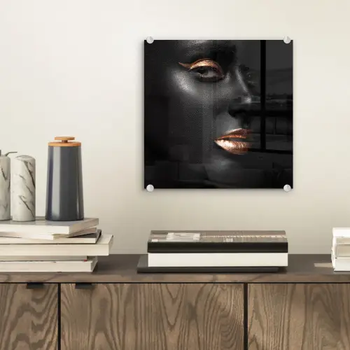 Vrouw - Make-up - Koper - Zwart plexiglas 5mm klein -sfeer1