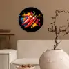 Peper - Graffiti - Verf - Abstract - Modern - Kleurrijk Wandcirkel kunststof plaat 5mm dik klein -sfeer1
