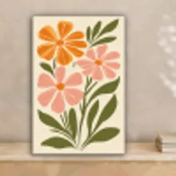 Minimalistisch - Bloemen - Bladeren - Roze canvas 2cm klein -sfeer1
