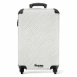 Golven - Ribbels - Wit NBS - Handbagage koffer - Volwassenen Unisex middel -productfoto_recht