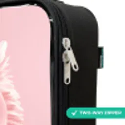 Roze uil met blauwe ogen Kinderkoffer - Zwart klein -rits_UK