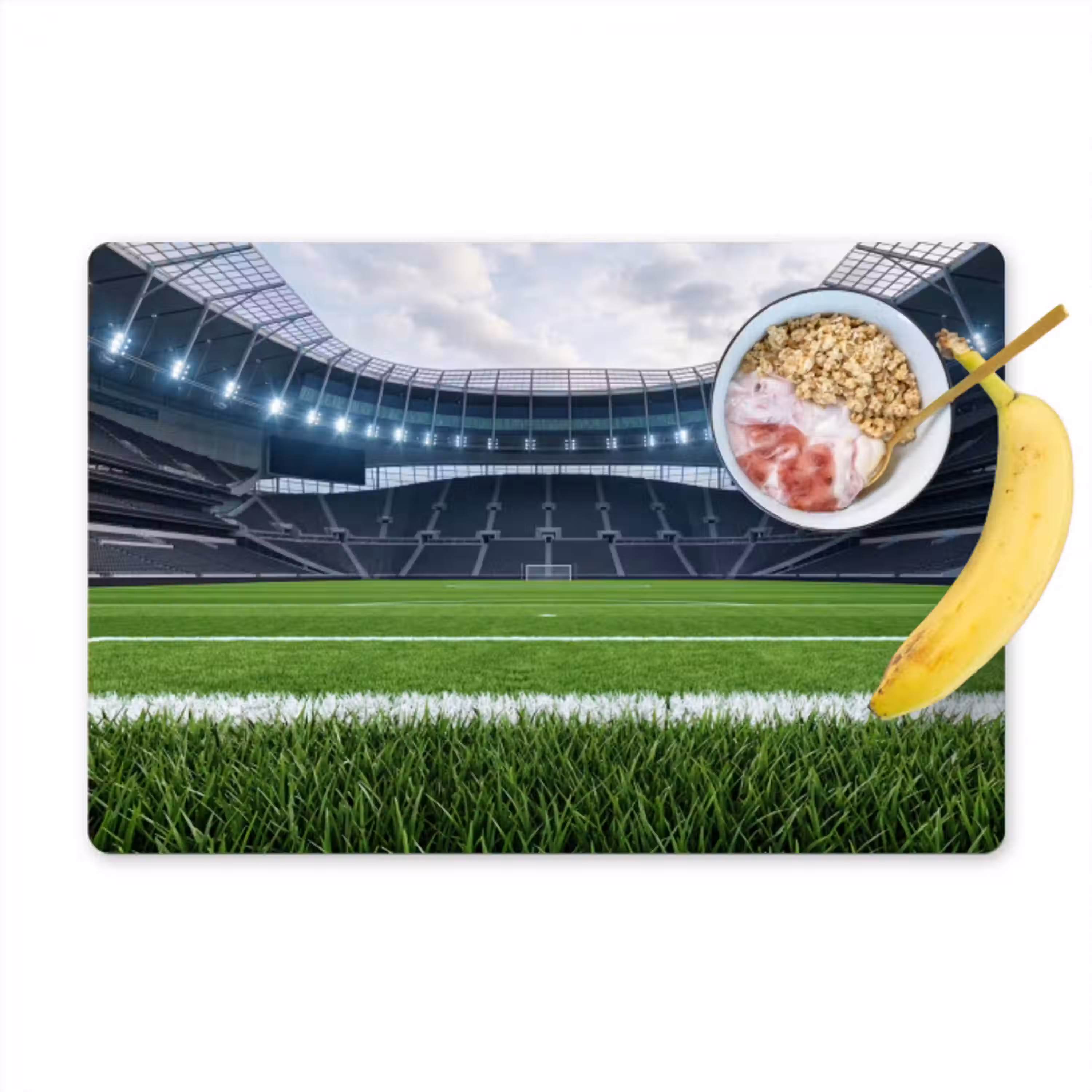 Voetbal - Stadion - Sport - Groen Placemat vinyl groot -zzzproduct_Kitchenyeah-website