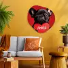 Amor - Hond  - Hartje - Rood Wandcirkel Organisch Aluminium middel -sfeer4