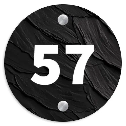 Leisteen - Traditioneel Naambord Rond klein -3d