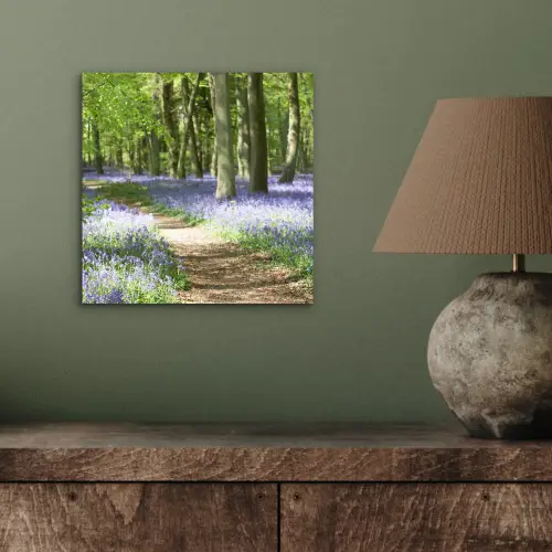 Bos - Pad - Bloemen - Paars - Groen - Natuur aluminium wit klein -sfeer2