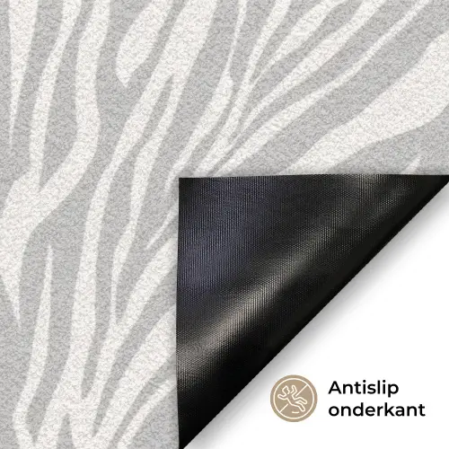 Zebra - Motief - Grijs Deurmat klein 898 -antislip_NL