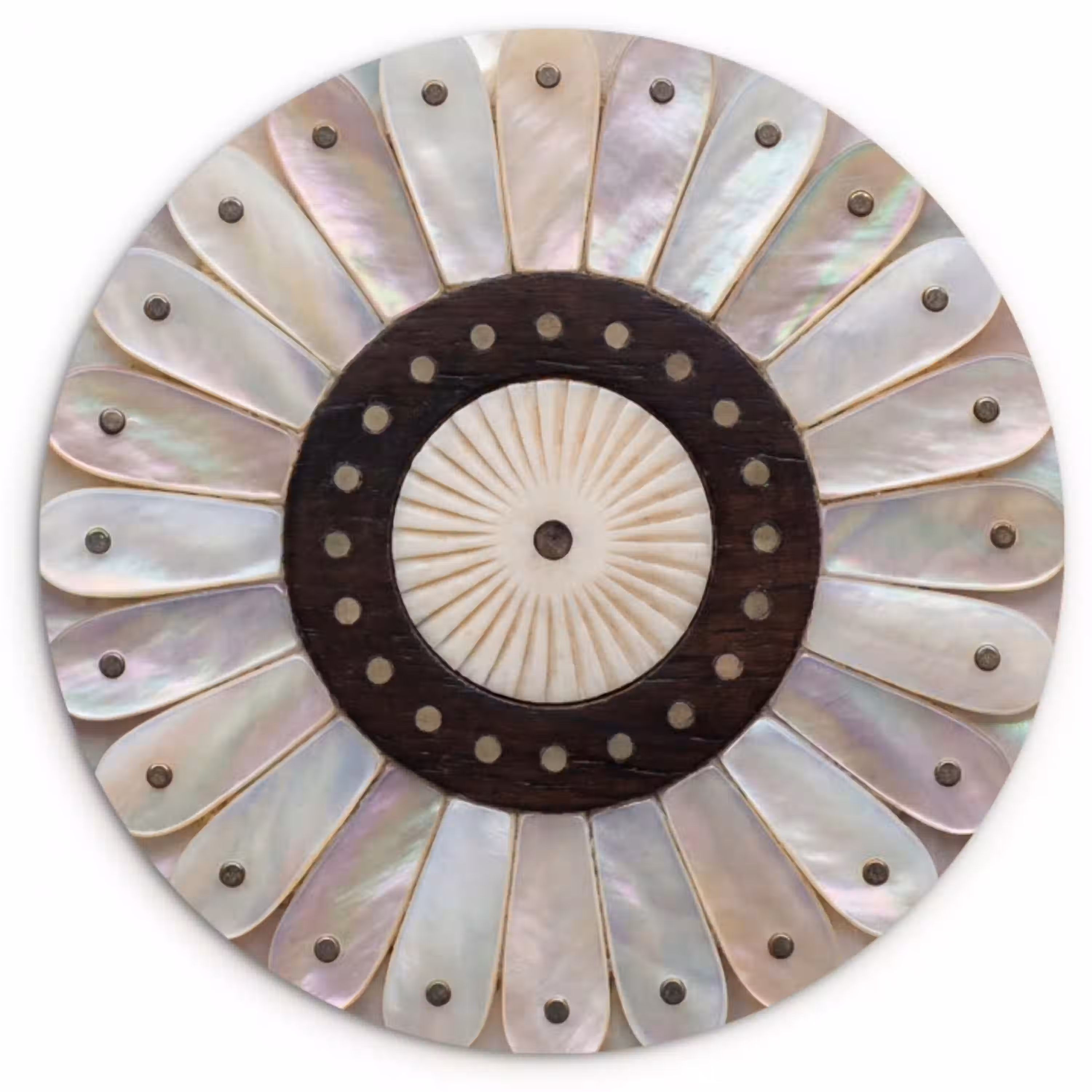 Parelmoer - Patroon - Decoratie - Ambacht - Wit Wandcirkel kunststof plaat 5mm dik klein -3d
