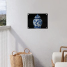 Pot - Delfts Blauw - Bloemen tuinposter los doek klein -sfeer8