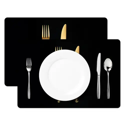 Bestek - Goud - Mes - Vork Placemat vinyl groot -zzsfeer2_Kitchenyeah-website