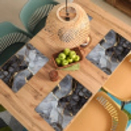 Marmer - Abstract - Goud - Grijs Placemat vinyl groot -zzsfeer5_Kitchenyeah-website