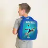 Neon - Voetbal - Schop - Kleurrijk Kinderrugzak - Blauw middel -sfeer2