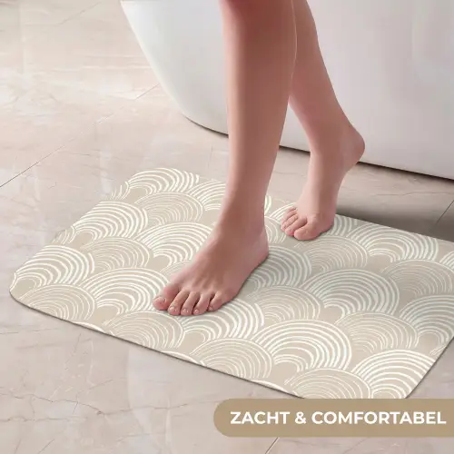 Golven - Structuur - Beige Badmat klein 997 -USP_ZachtNL