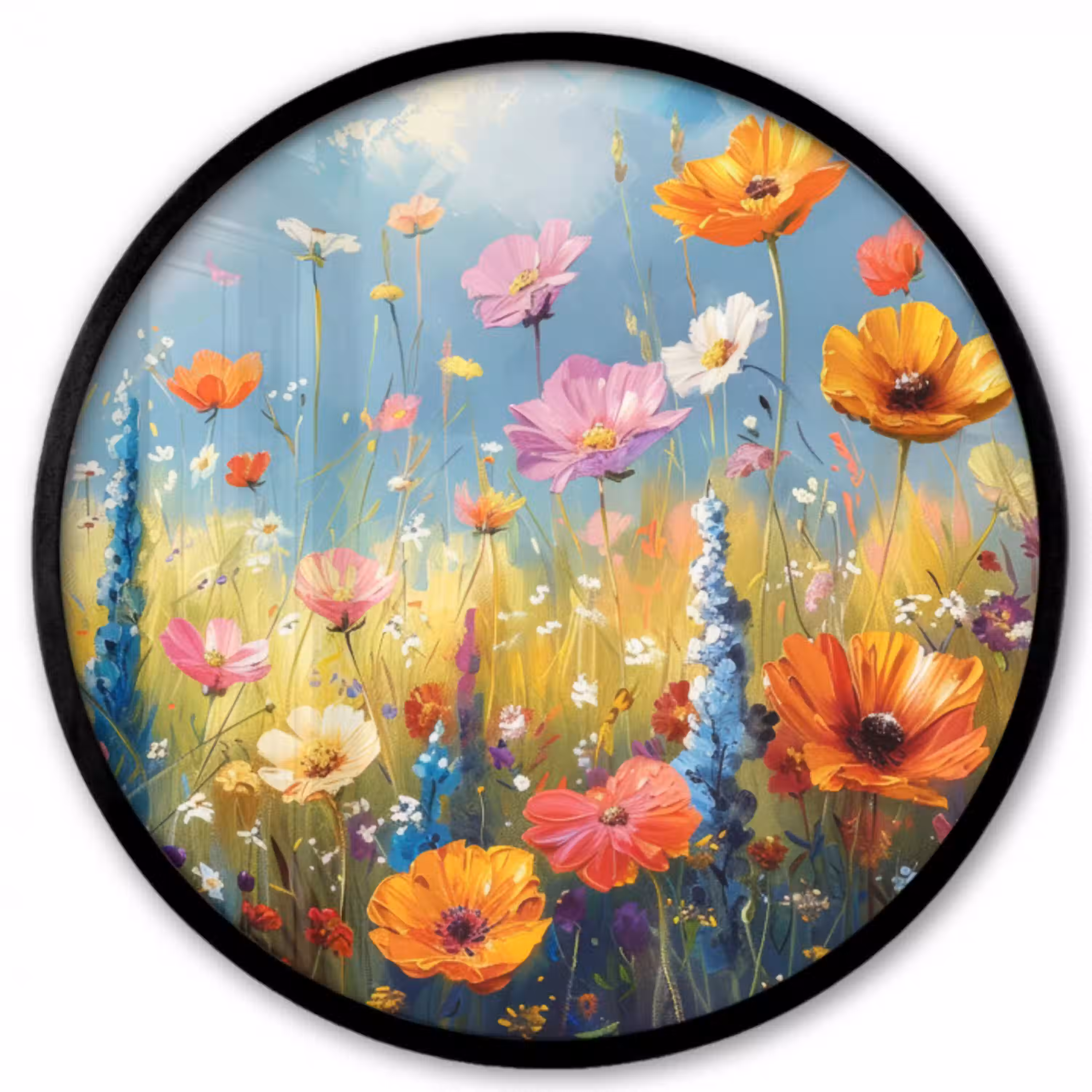 Bloemen - Natuur - Botanisch - Kunst Fotolijst rond zonder passe partout klein -3d