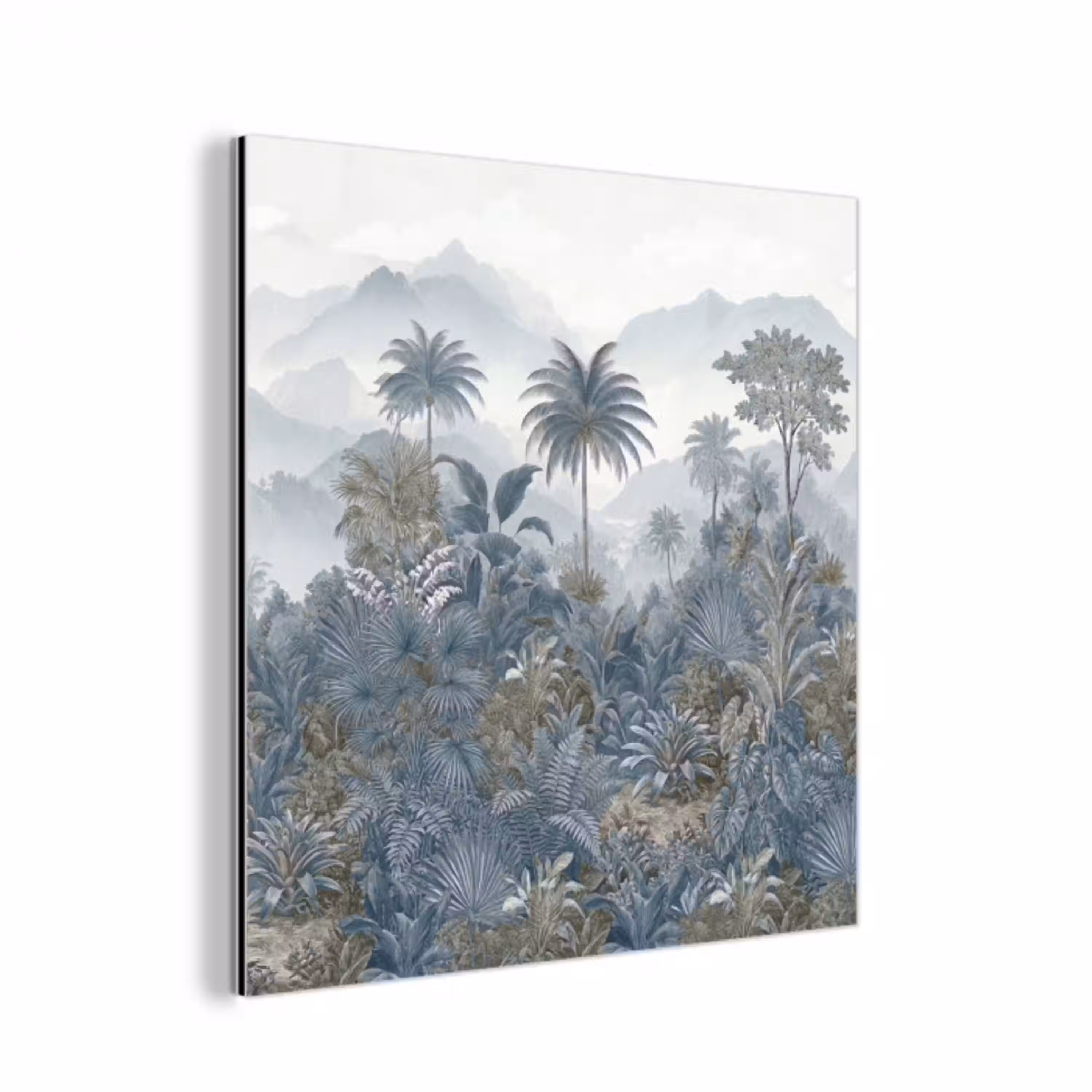 Jungle - Landschap - Blauw aluminium wit klein -3d