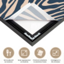 Zebra - Patroon - Blauw - Beige Textielframe zwart klein 947 -USP_feed_closeupNL