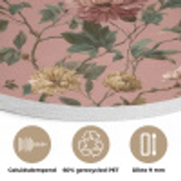 Bloemen - Klassiek - Roze Akoestische PET Vilt - Rond klein 838 -closeup_NL