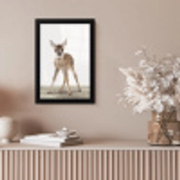 Hert - Baby hert - Dieren - Meisjes - Jongens - Kinderen fotolijst zwart zonder passe partout klein -sfeer5