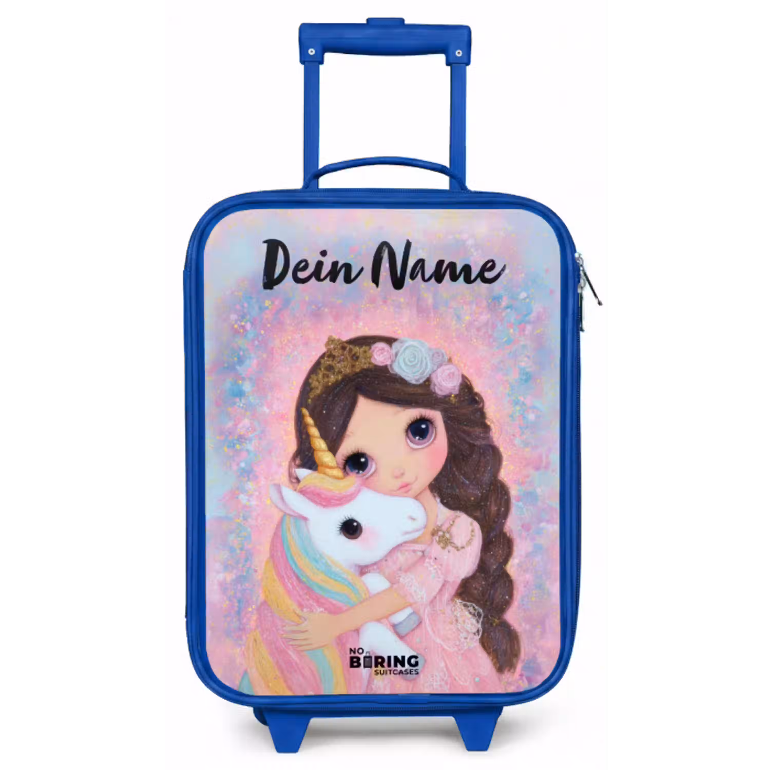 Meisje - Eenhoorn - Glitter Kinderkoffer - Blauw klein -zz3dotto
