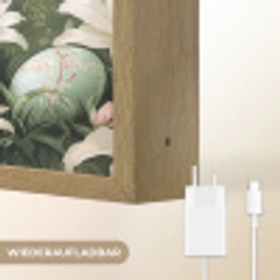 Paaseieren - Pasteltinten - Bloemen Light Box met batterij (Wandlamp) middel -USP_websiteoplaadbaarDE
