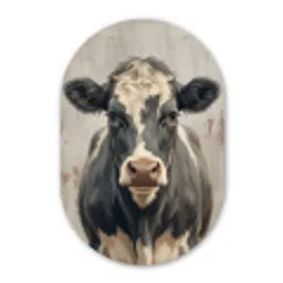 Koe - Portret - Dieren - Modern Wandcirkel Ovaal Forex klein -3d