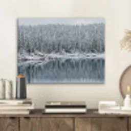 Bos - Reflectie - Meer - Winter - Serene PET vilt klein -sfeer1