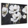 Bloemen - Wit - Abstract Textielframe - compleet frame klein -3d
