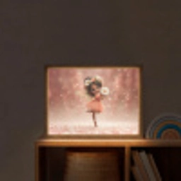 Bloemenfee - Roze - Meisje Light Box met batterij (Wandlamp kind) middel -sfeer1_kind