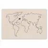 Wereldkaart - Simpel - Vliegtuig Placemat vinyl groot -zzsfeer1_Kitchenyeah-website