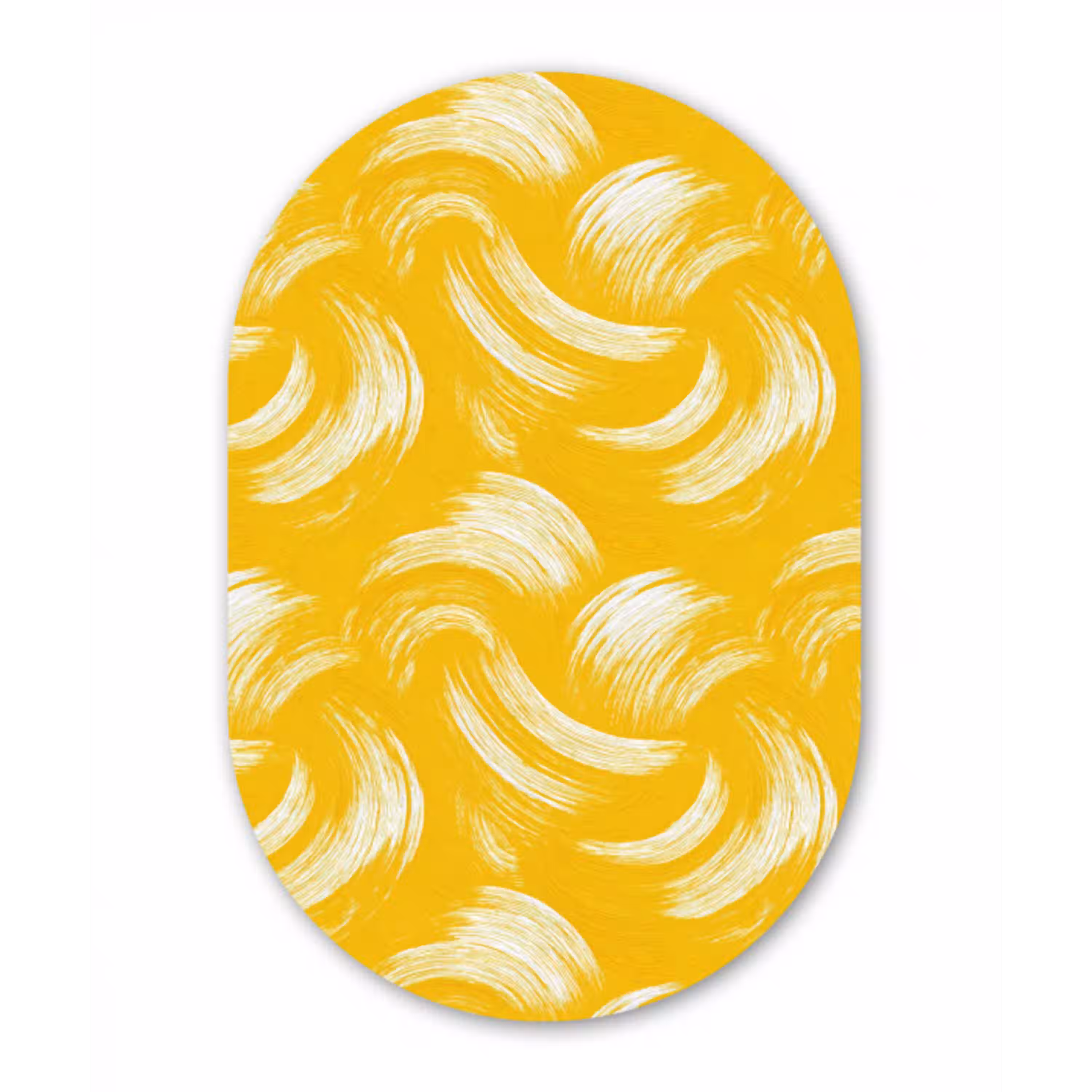 Verfstreken - Abstract - Dynamisch - Geel Wandcirkel Ovaal Aluminium middel 839 -3d