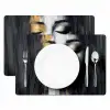 Gezicht - Vrouw - Penseelstreken - Abstract Placemat vinyl groot -zzsfeer2_Kitchenyeah-website