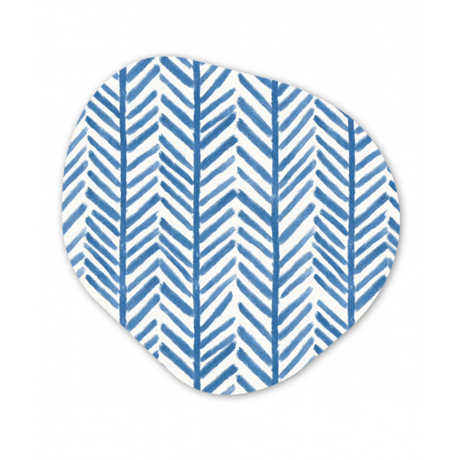 Patroon - Streep - Blauw Wandcirkel Organisch Aluminium middel 851 -3d