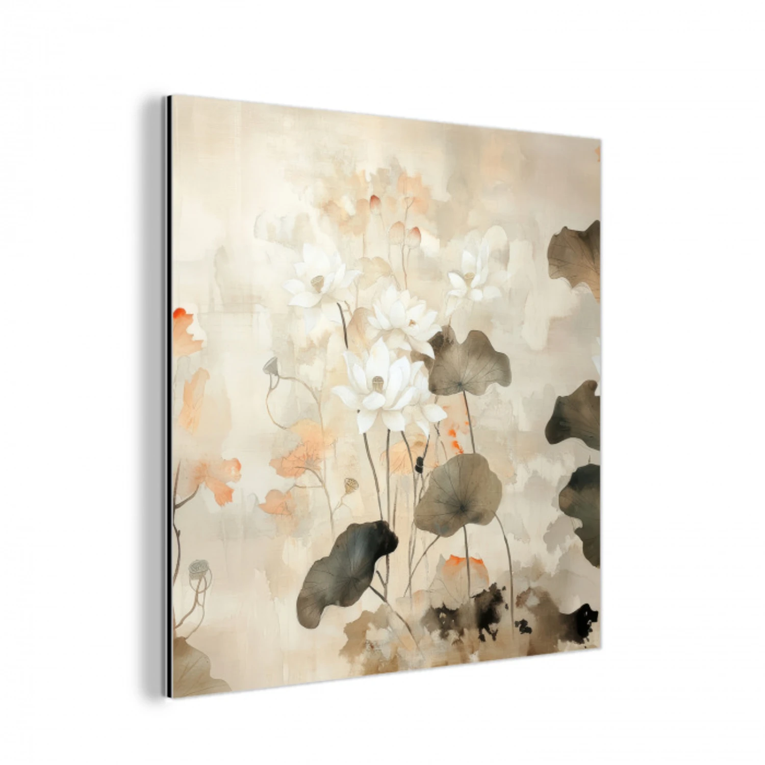 Bloemen - Japandi - Wabi sabi aluminium wit klein -3d