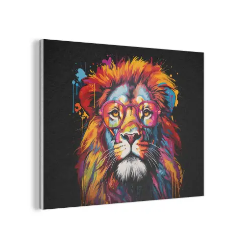 Graffiti - Leeuw - Bril - Zwart PET vilt klein -3d