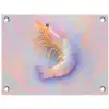 Garnaal - Subtiele structuur - Blauw - Roze tuinposter los doek klein -3d
