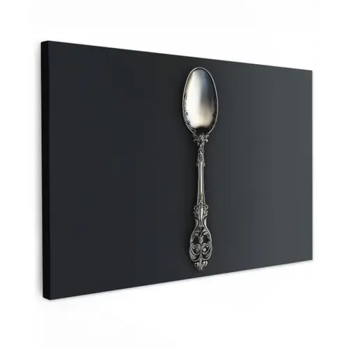 Lepel - Zilver - Metaal Tuinposter op houten frame 2 cm dik klein -3d
