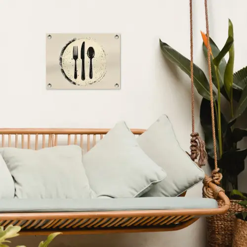 Zwart - Bestek - Rondje tuinposter los doek klein -sfeer7