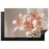 Lelies - Meeldraden - Roze - Wazig Inductie beschermer vinyl 3mm klein -3d