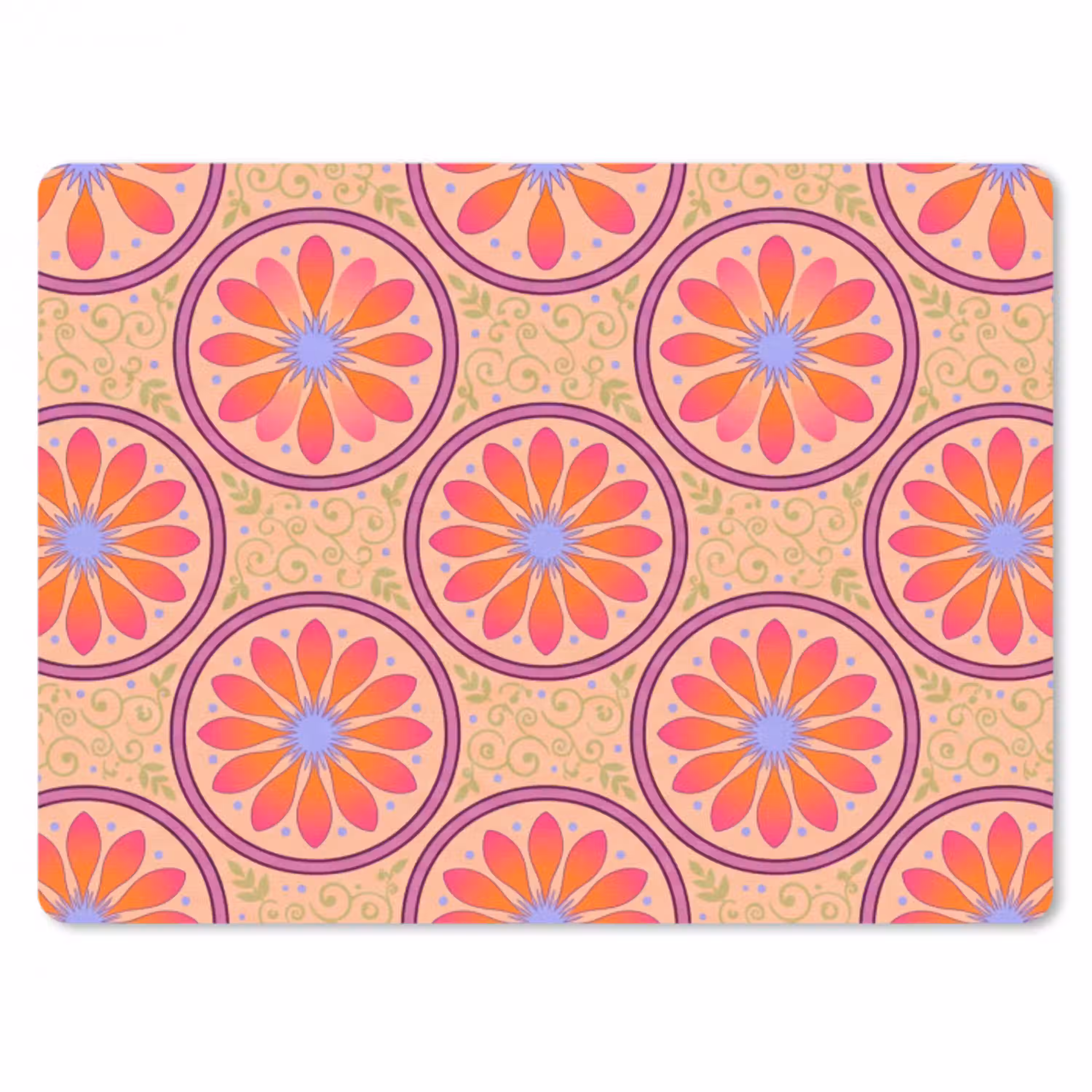 Patroon - Bloemen - Decoratief - Kleurrijk - Modern muismat rubber klein -3d
