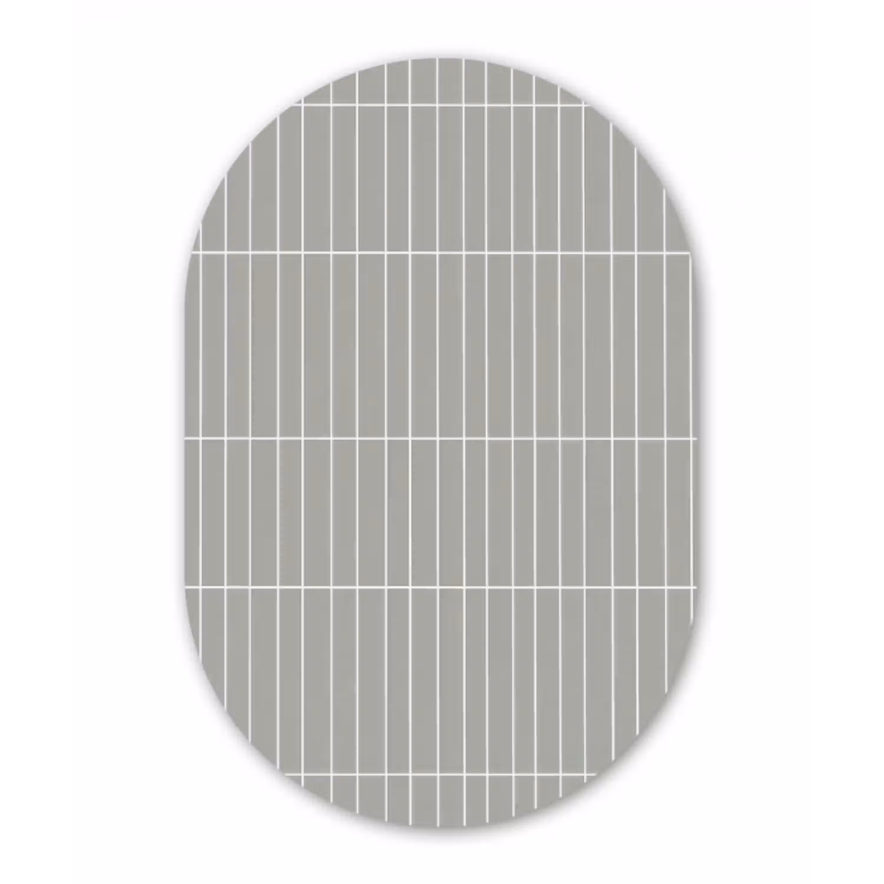 Wandtegel - Verticaal - Lichtgrijs Wandcirkel Ovaal Aluminium middel 839 -3d