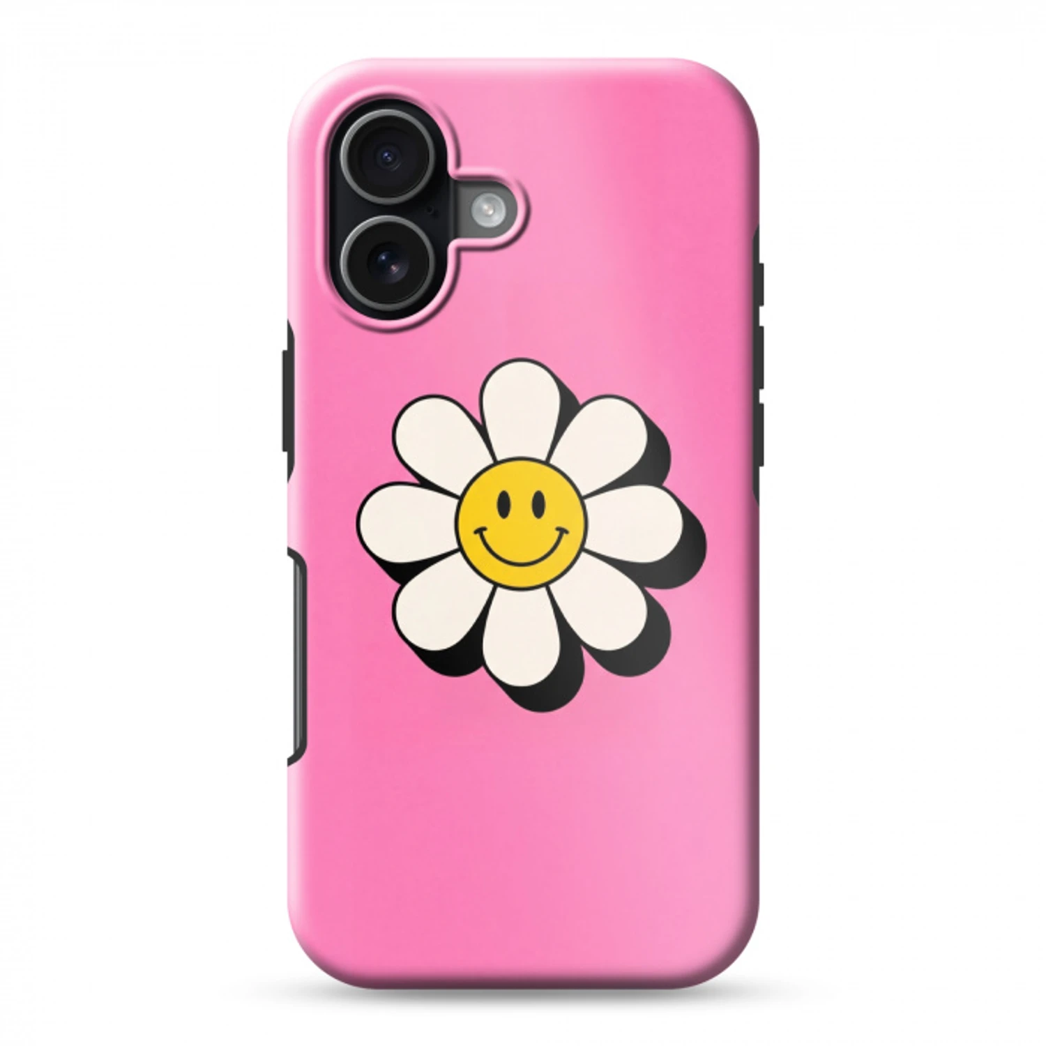 Smiley - Bloem - Roze Toughcase MagSafe Apple iPhone 17 klein -3d