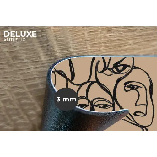 Gezichtenzee - Lijntekening - Abstract Placemat vinyl groot -closeup