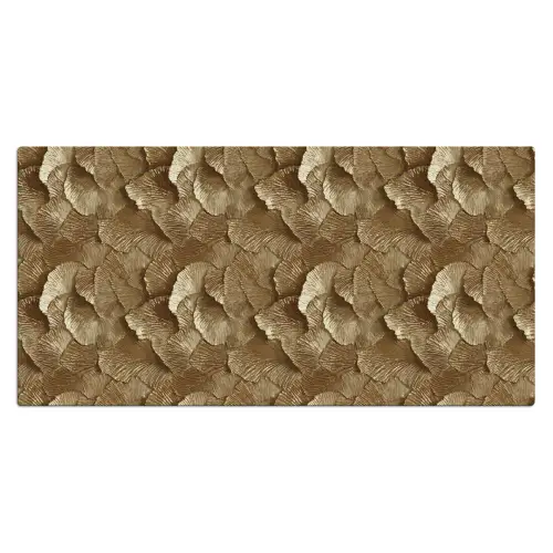 Organisch - Patroon - Bladeren - Goud Muismat XXL klein 681 -3d_leeg