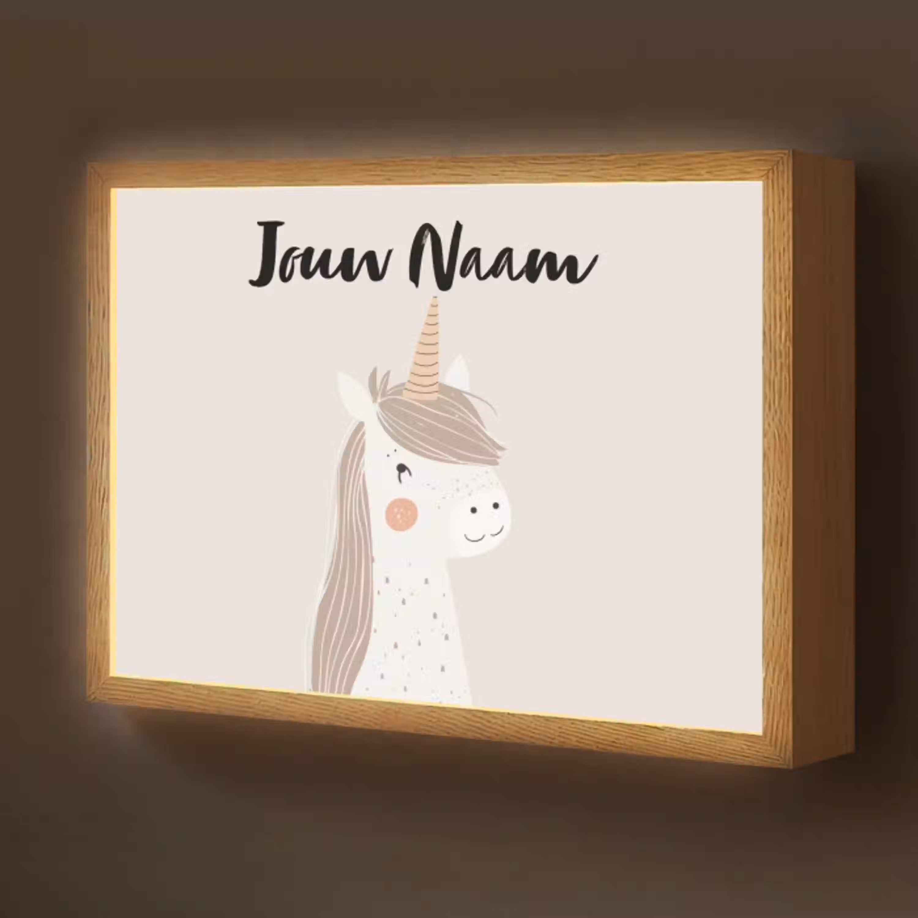 Eenhoorn - Pastel kleuren - Unicorn Light Box met batterij (Wandlamp kind) middel -z3d_website