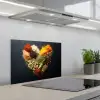 Specerijen - Mix - Hartvorm - Zwart keuken achterwand spatscherm klein -3d_schuin