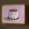 Taart - Kersen - Juwelen - Rood Light Box met batterij (Wandlamp) middel -z3d_website
