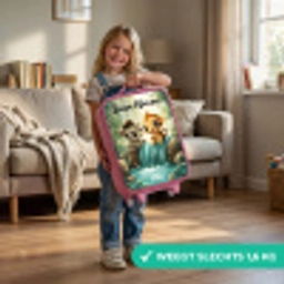 Zebra - Aapje - Waterval - Rotsen Kinderkoffer - Roze klein -sfeer2_NL